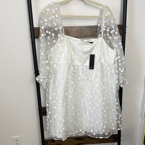 Lulu's White Floral Mini Dress